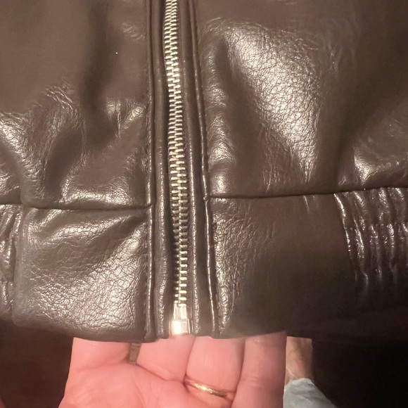 Zara Brown Leather Jacket - Picture 3 of 7